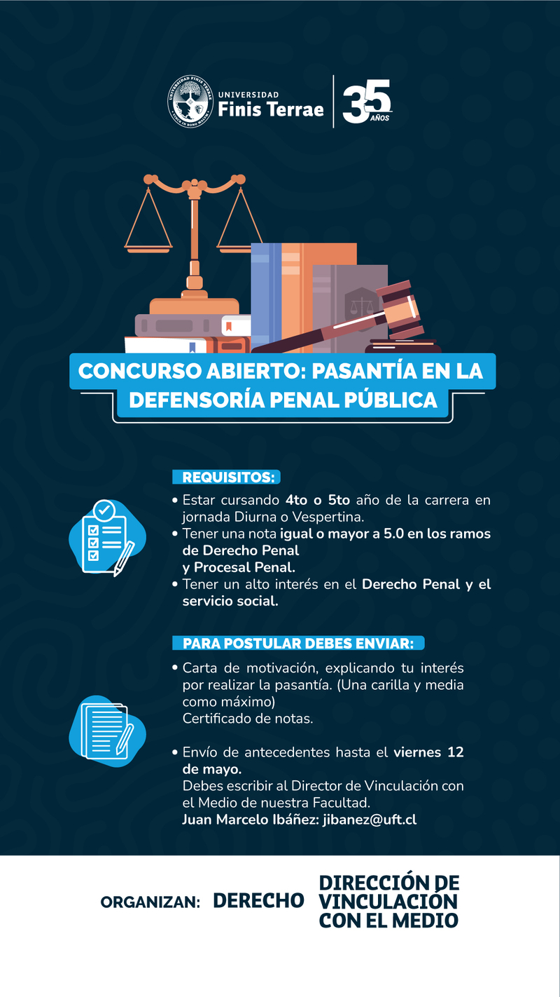 Pasantia Facultad Derecho Universidad Finis Terrae Defensoria Penal Publica Vinculacion con el medio proyecto inocentes completa